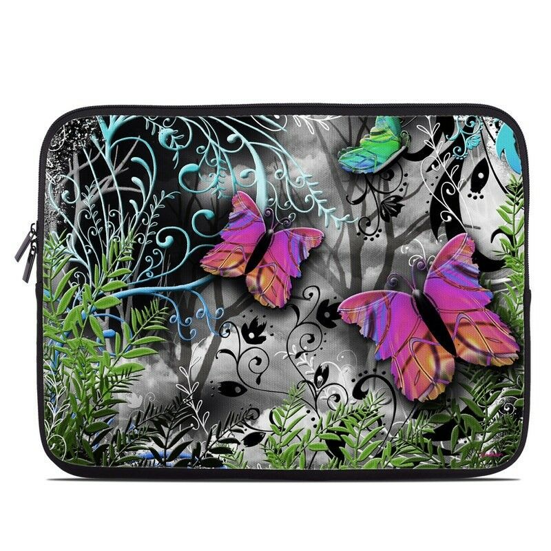 

Zipper Sleeve Bag Cover - Goth Forest Butterflies - Fits Most Laptops MacBooks