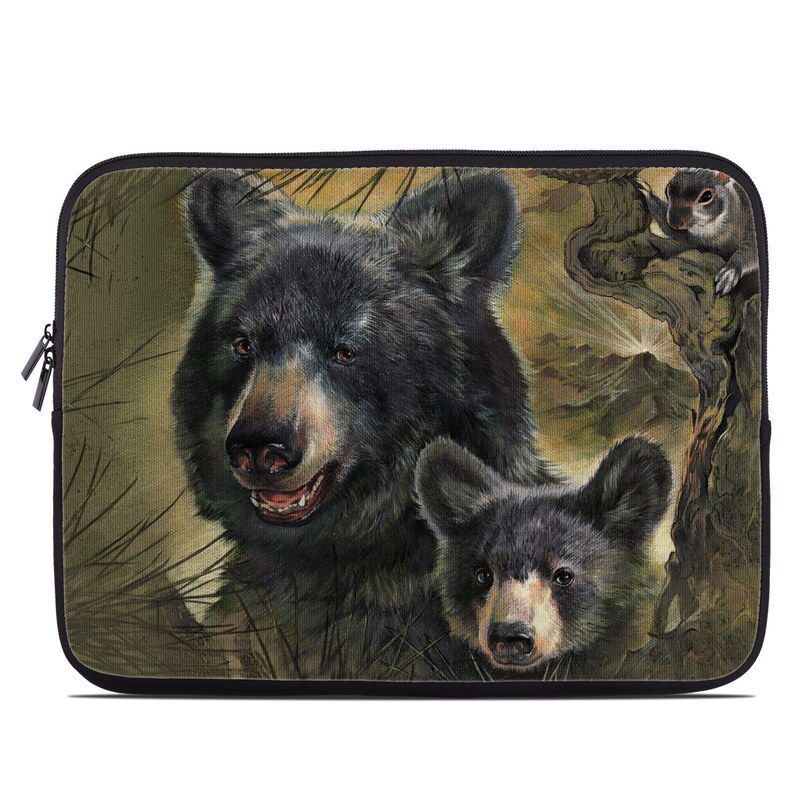

Zipper Sleeve Bag Cover - Black Bears - Fits Most Laptops MacBooks