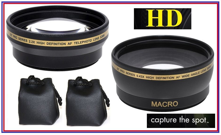 

2-Pc Pro HD Wide Angle Telephoto Lens Set for Pentax K-50 K-S1 K-3 K-3 II M2