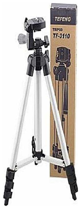 

CHG Tripod 3110 Portable Adjustable Aluminium Lightweight Camera Stand with 3-Dimensional Head and Quick Release Plate for Video Cameras and Mobile Tripod Tripod (Black Silver)