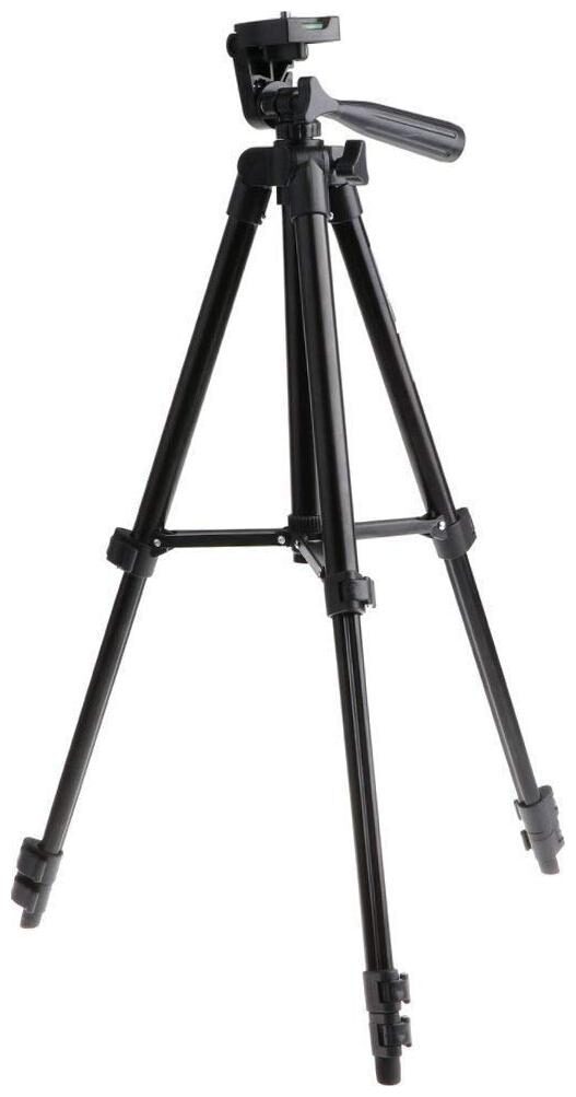 

3110 Foldable Camera Tripod with Mobile Clip Holder Bracket (Black) Design By TSV