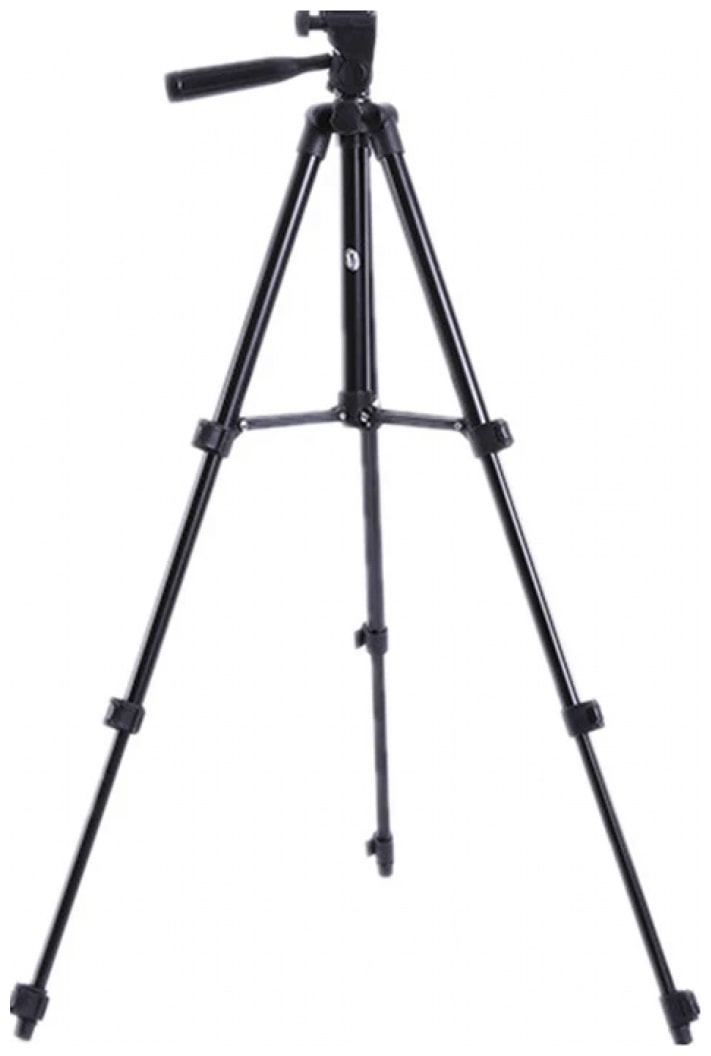 

3110 Foldable Camera Tripod with Mobile Clip Holder Bracket (Black) Design By TSV
