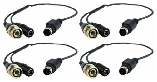 8 Pair Male and Female LOREX Cable CCTV Security DIN 4-6 Pin to BNC Connector