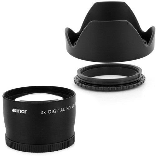 

58mm Reversible Hood Telephoto Lens for Olympus E-510 E-410 DSLR Camera USA