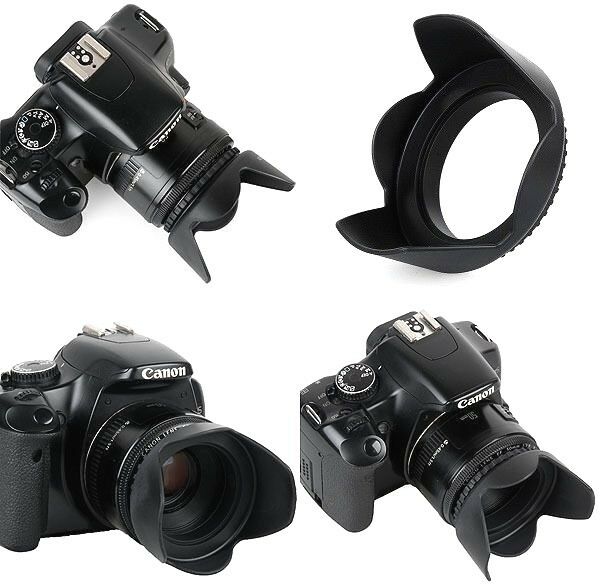 

72mm Pro Hard Lens Hood with Clamp Collar For Camera Camcorder