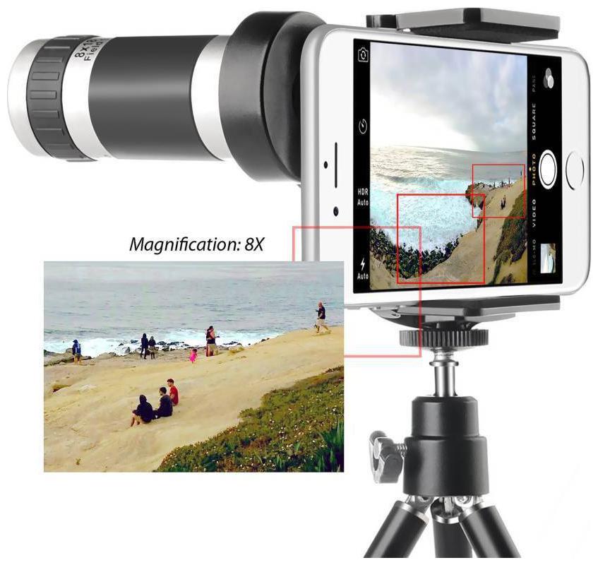 

8X Optical Zoom Telescope t-66Mobile Camera Lens Kit with Tripod Adjustable Holder
