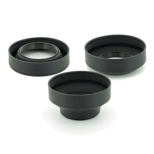 

Albinar 58mm Rubber Camera Lens Hood 3 position wide standard tele as Hama NEW