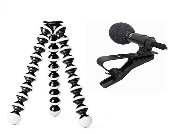 

ACCESORIES LEGACY Camera Flexible Tripod with Mic Compatible for DSLR Mirrorless Camera
