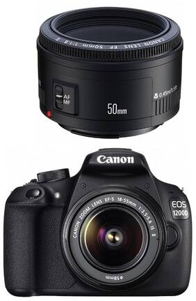 Canon EOS 1200D (with EF S18-55 mm IS II & EF 50 mm f/1.8 II Lens) 18 MP DSLR Camera (Black)