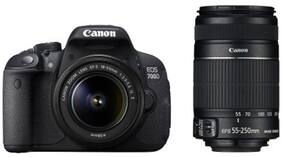 Canon EOS 700D (With EF S18-55 IS II + 55-250 mm IS II Lens) 18 MP DSLR Camera (Black) + Carry Case + 8GB SD Card