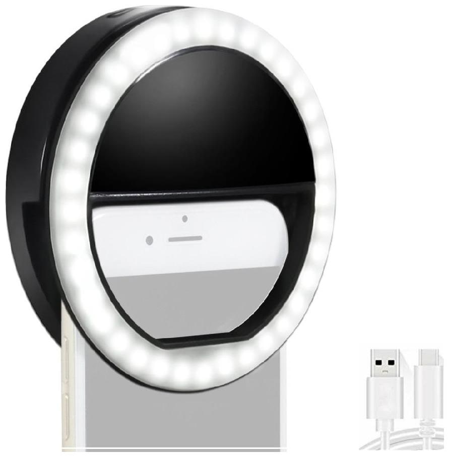 

Crystal Digital Portable Selfie LED Light Ring Flash Night Light for Smartphones Tablets iPad etc