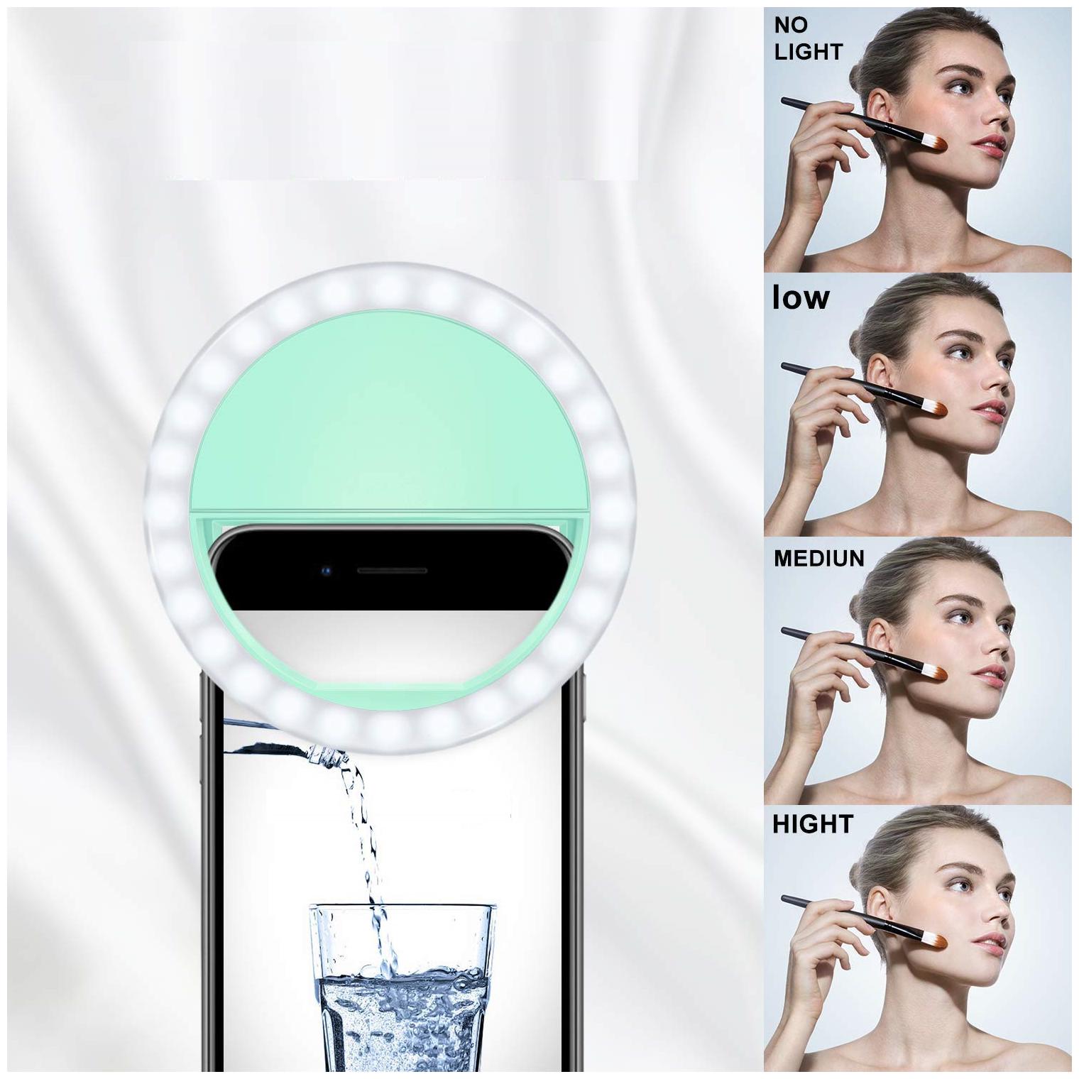 

Crystal Digital Portable LED Selfie Ring Light for Smartphones Tablets and iPhone (Mint Green)