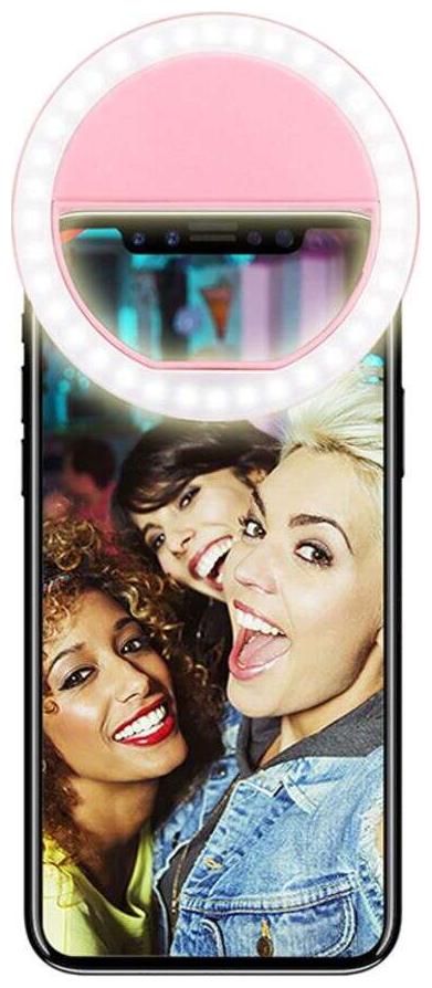 

Crystal Digital Portable LED Selfie Ring Light for Smartphones Tablets and iPhone (Pink)
