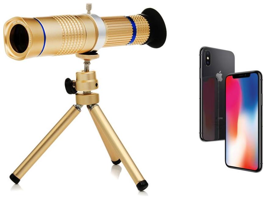 

Crystal Digital 20X Extra Zoomer Optical Zoom Lens Telescope Mobile Camera Lens with Tripod Adjustable Phone Holder (Black)