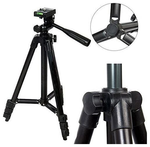 

Crystal Digital 3120 Portable and Foldable Tripod Stand for Phone and Camera with Mobile Clip Holder Bracket Stand with 3-Dimensional Head