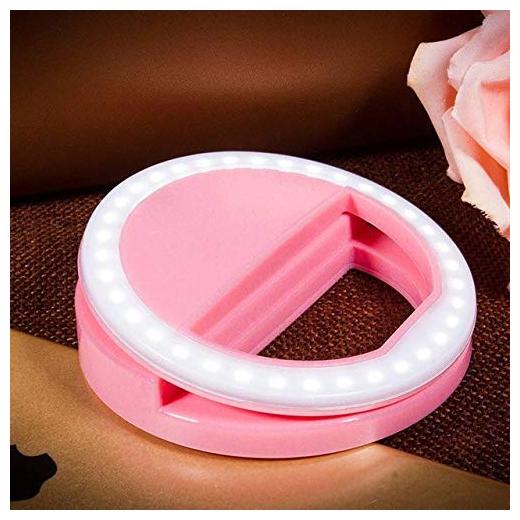 

Crystal Digital Double Bright Soft Pink Color Selfie Ring Light with 3 Modes and 36 LED for Smartphones