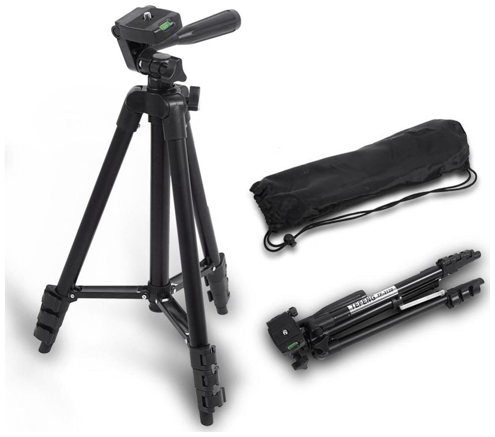 

CHG 3120 Foldable Camera Tripod with Mobile Clip Holder Bracket (Black)