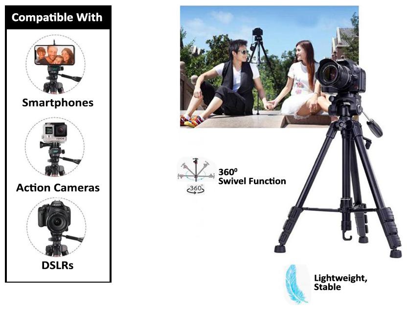 

TSV YT 3120 182 Mobile Universal Portable Foldable Professional Stand Compatible with All Smartphone DSLR Camera