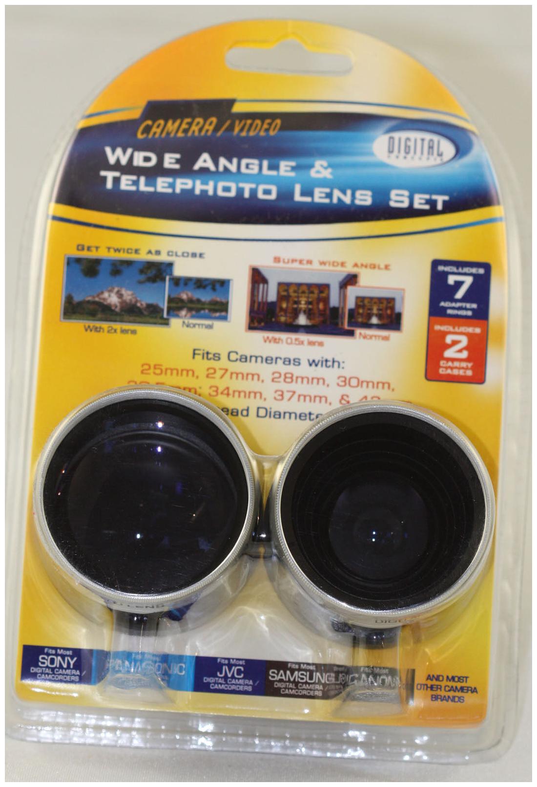 

Digital Concepts 25mm 27mm 28mm 30mm 37mm Tele Wide angle Camcorder Lens Kit
