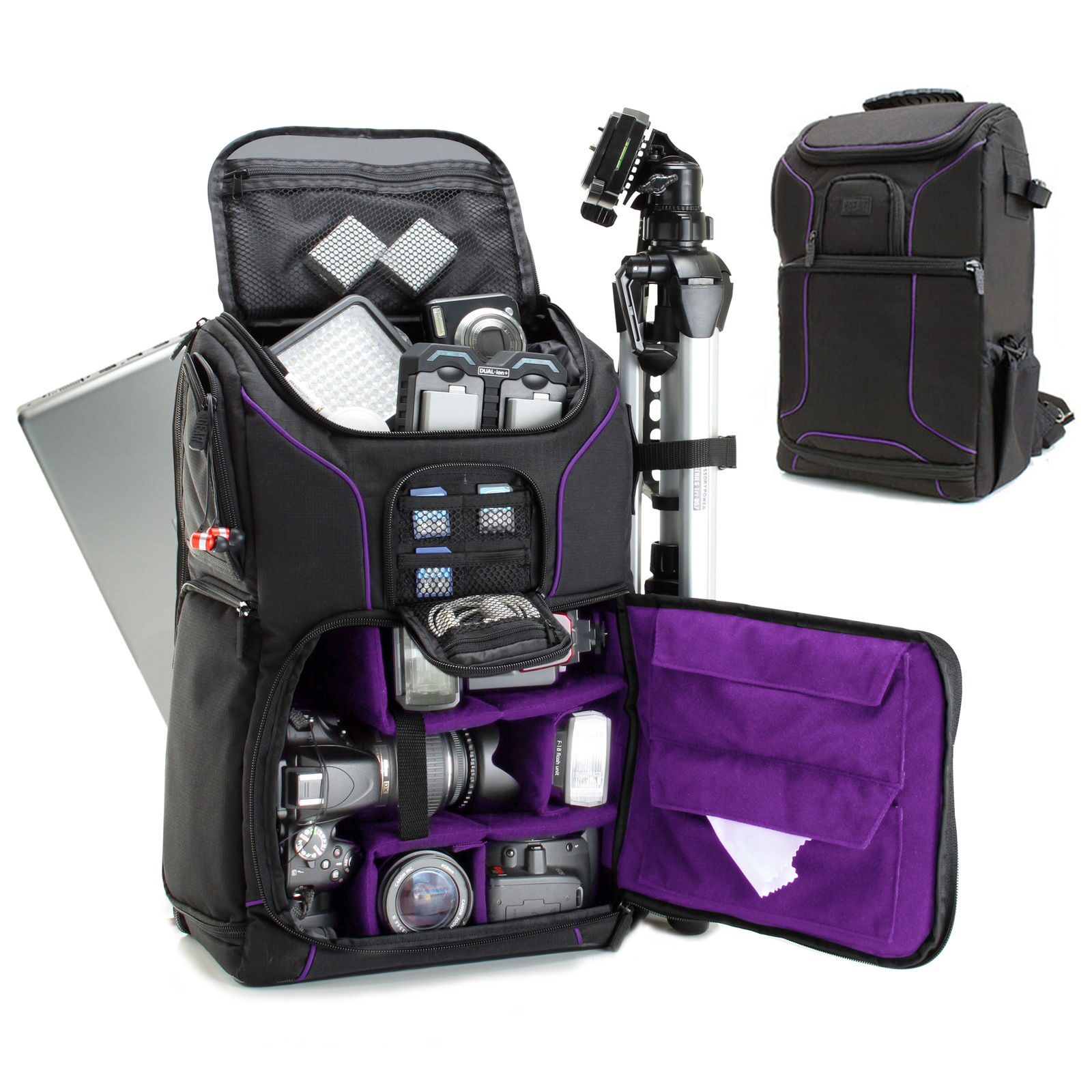 

Digital SLR Camera Backpack with Laptop Compartment Rain Cover Lens Storage