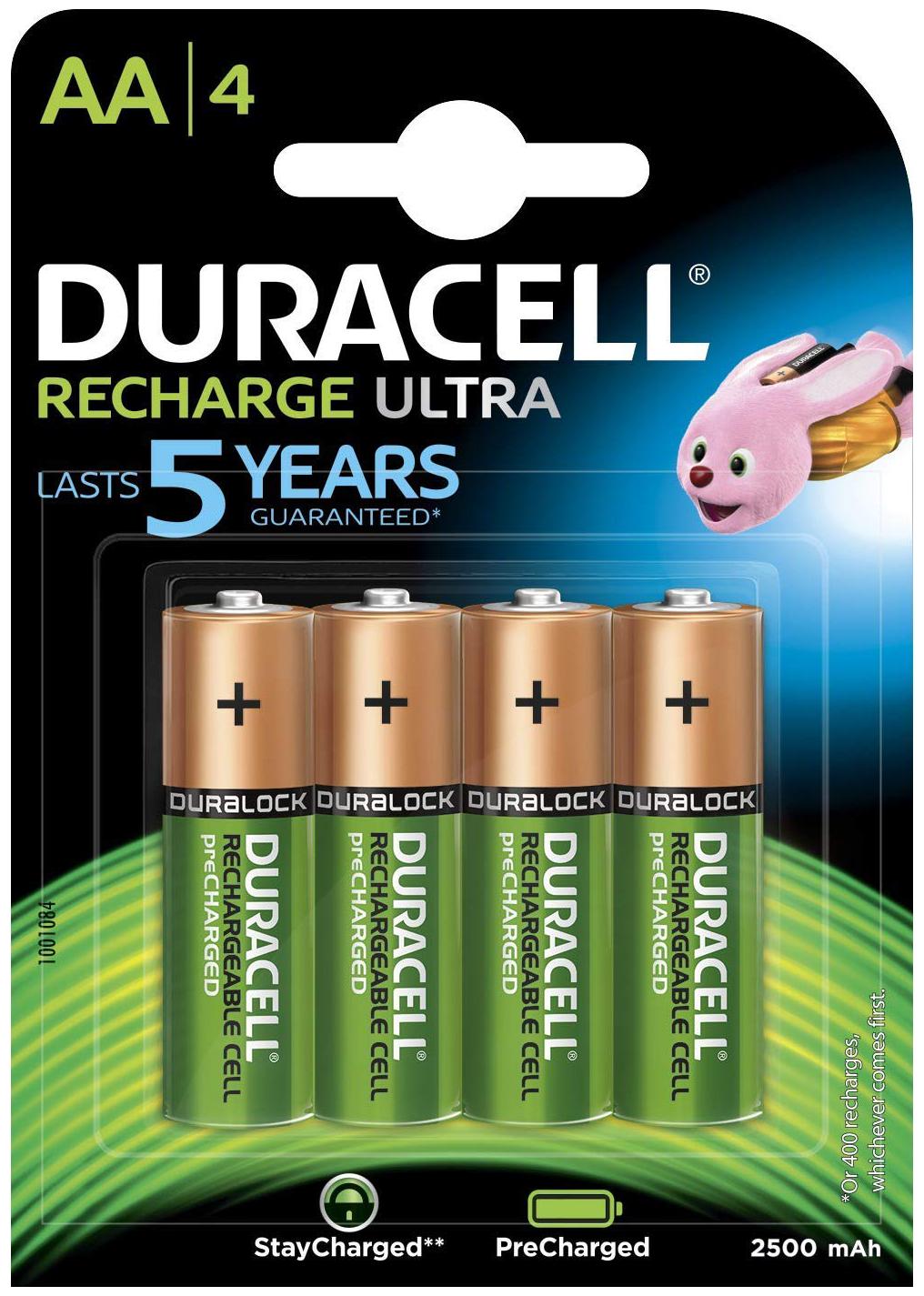 

Duracell Ultra 5000688 AA Rechargeable Batteries 2500 mAh (Pack of 4 Green)