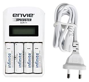 

Envie 2100mah 4pc Infinite (Ready To Use) Rechargeable batteries with Envie ECR11 Speedster Charger Combo