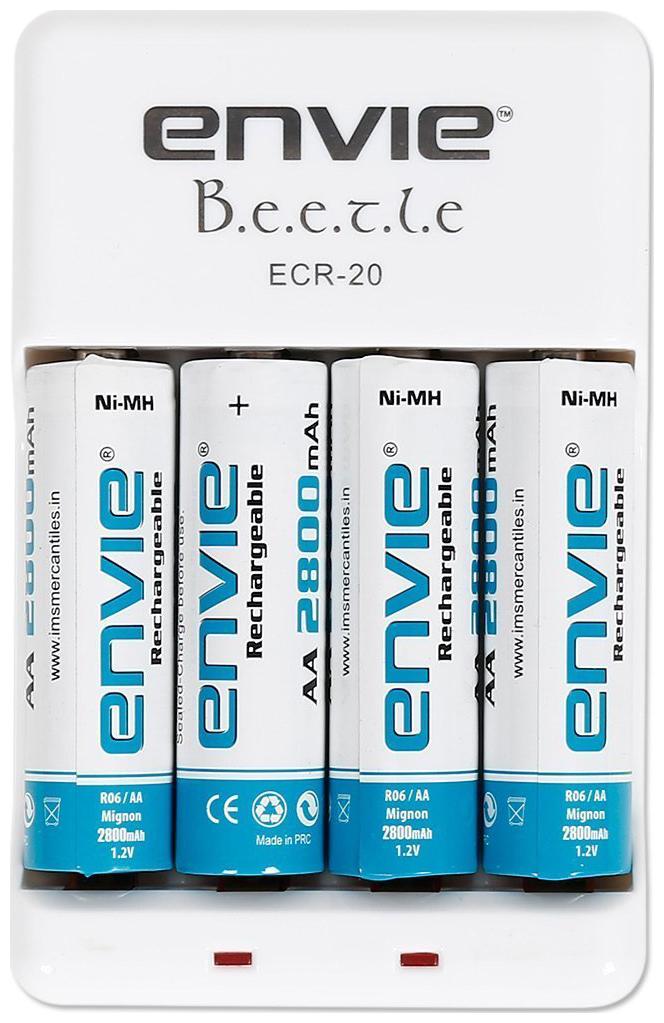 

Envie ECR 20 4xAA 2800mAh Battery Charger with Rechargeable Battery Set (White)