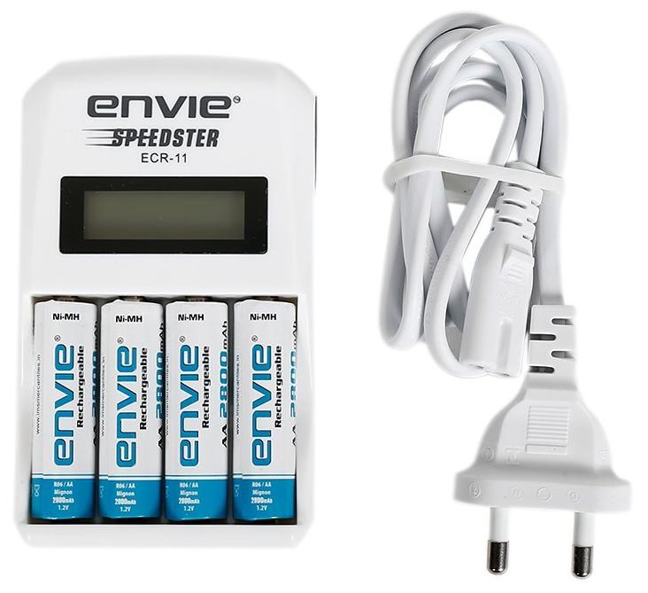

Envie Speed Star ECR-11 Battery Charger with AA2800 mAh Rechargeable Battery (White)