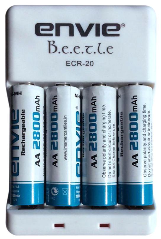 

Envie Bettle ECR-20 Combo With 4xAA 2800 Ni-MH rechargeable Battery Charger