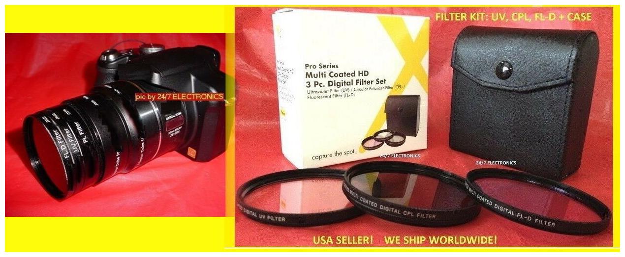 

FILTER KIT 58mm CPL UV FLD to FUJI S9000 S9100 S9500 S6000FD S6500FD C-PL FL-D