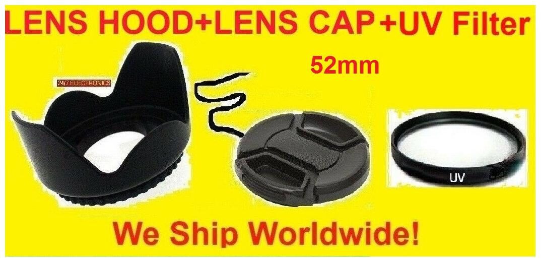 

FLOWER HOOD UV FILTER LENS CAP 52mm to CAMERA Pentax K10D K20D Km K-X K7 K100D