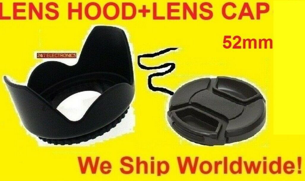 

FLOWER TULIP LENS HOOD LENS CAP 52mm to NIKKOR AF-S 18-55 55-200 AF-D 28-70 mm