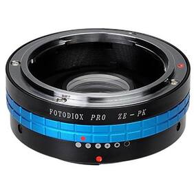 Fotodiox Pro Lens Mount Adapter - Mamiya 35mm (ZE) SLR Lens to Pentax K (PK) Mount SLR Camera Body with Built-In Aperture Control Dial