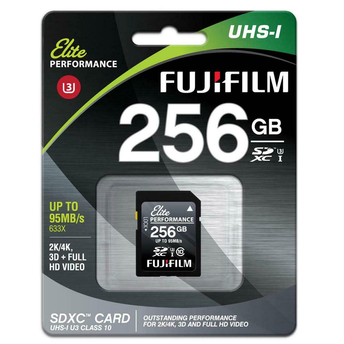 

Fujifilm Elite Performance 256GB SDXC UHS-1 U3 Class 10 Memory Card 600016116