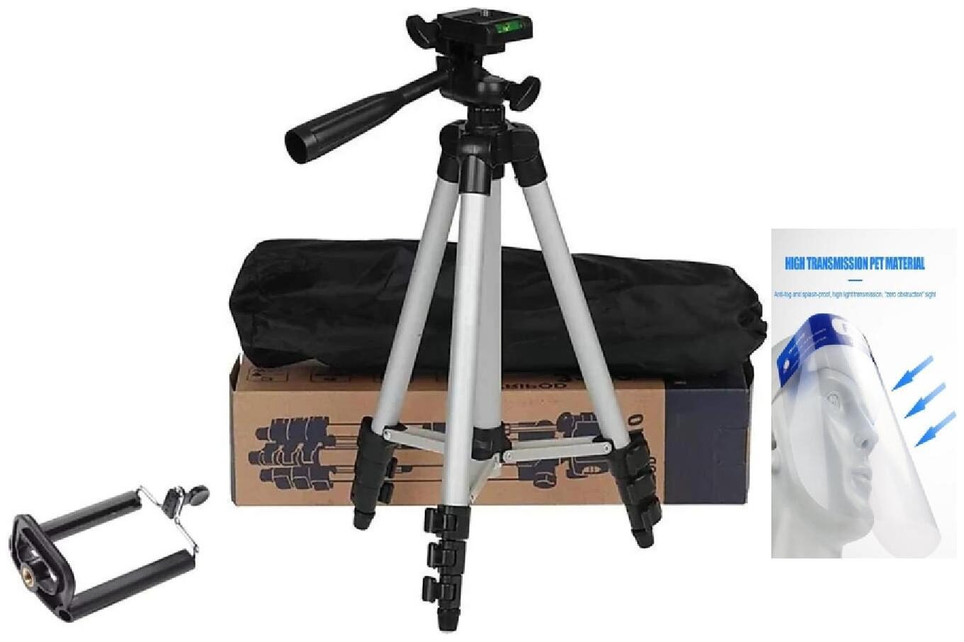 

G GAPFILL High Quality 3110 Camera Tripod Aluminum Portable Mini Tripod Lightweight Cellphone Tripod For Iphone Samsung Phone Holder Digital Camera Holder 106 Cm With Free Face Shield