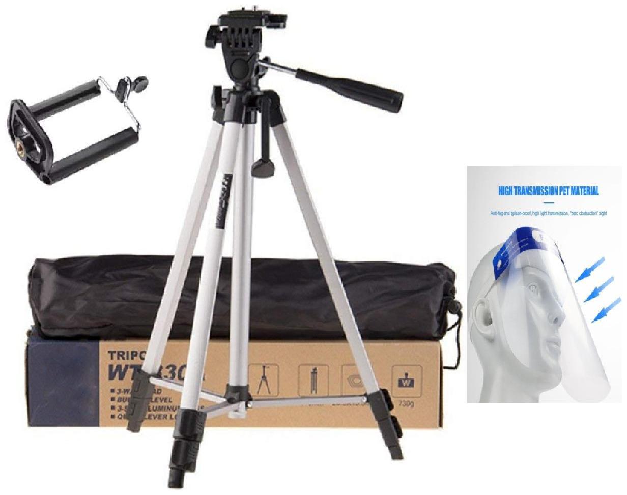 

G GAPFILL High Quality 330A 135 cm Tripod Aluminum Portable Mini Tripod Lightweight Cellphone Tripod For iPhone Samsung Phone Holder Digital Camera Holder With Free Face Shield