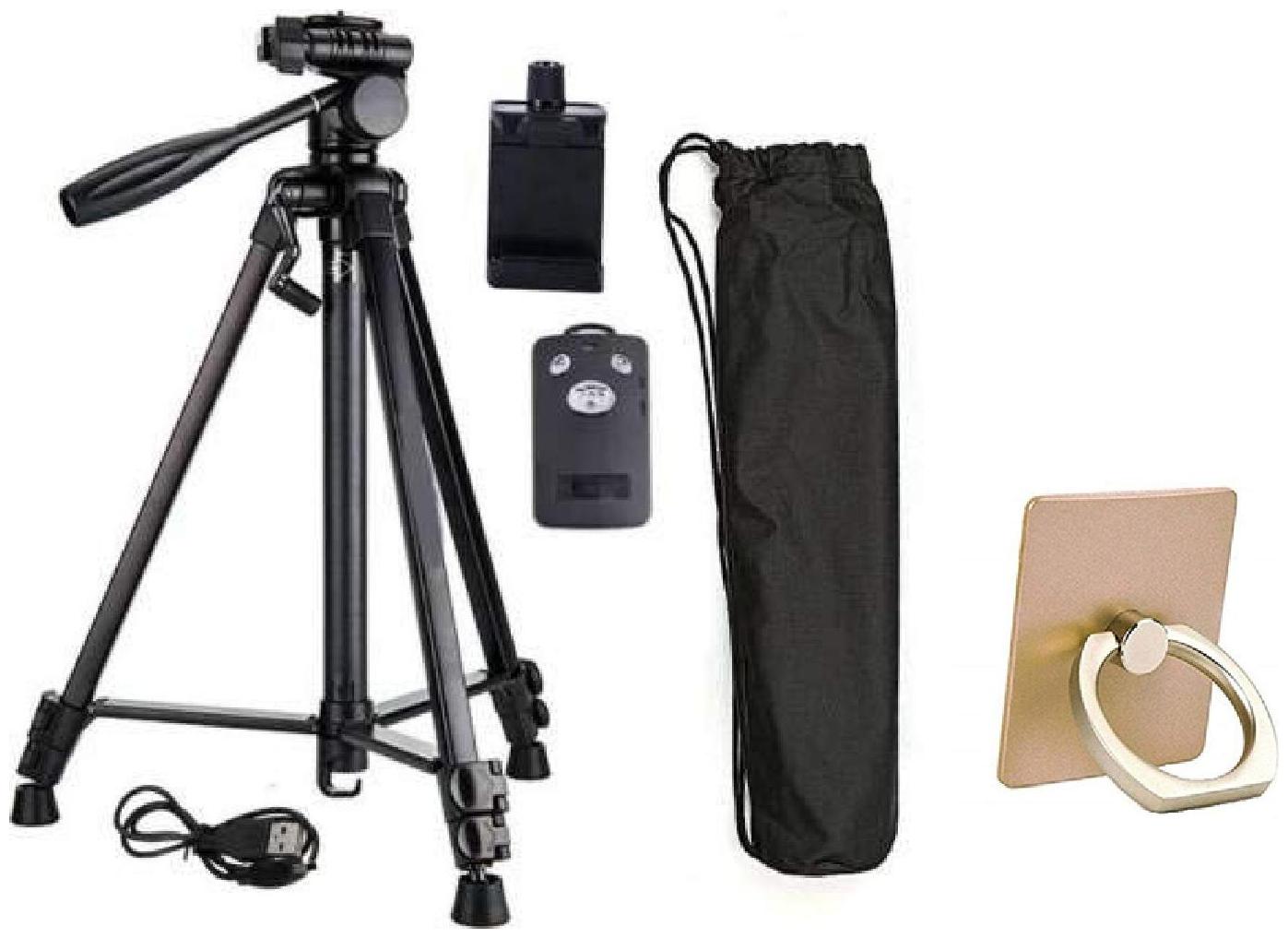 

G Gapfill Tripod-3388 Mobile Clip Holder Bt Remote Best Use For Make Videos On Tiktok Vigo Video Snapchat Youtube Compatible With All Smartphones Tripod With Free Phone Ring