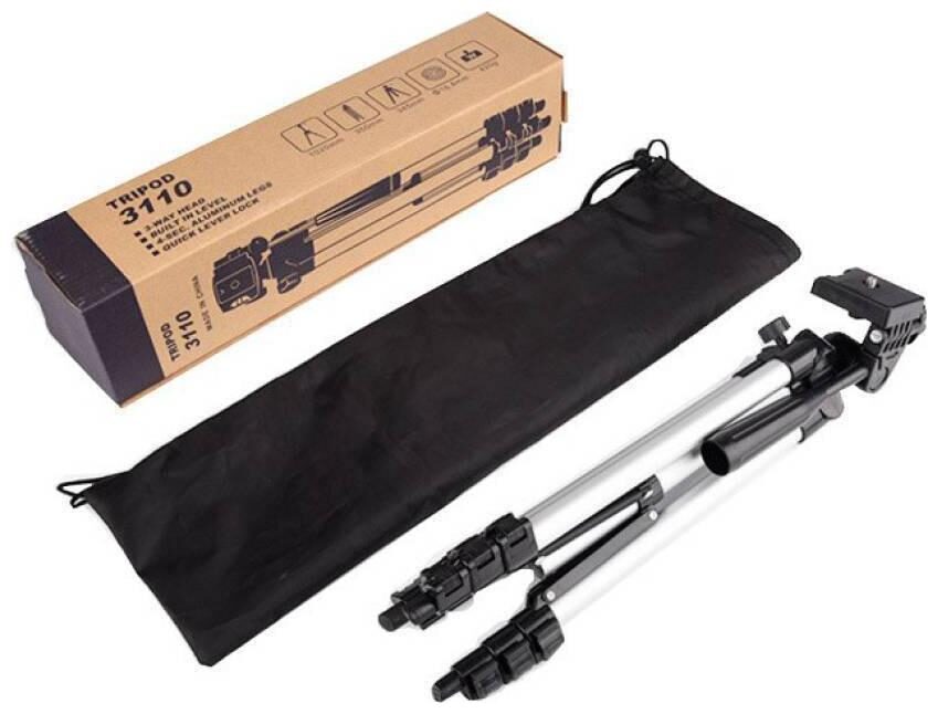 Gadget Zone 3 Way Head Tripod 3110 Tripod Kit With Mobile Clip Holder Fully Flexible Mount Cum Tripod Kit Silver Supports Up to 1500