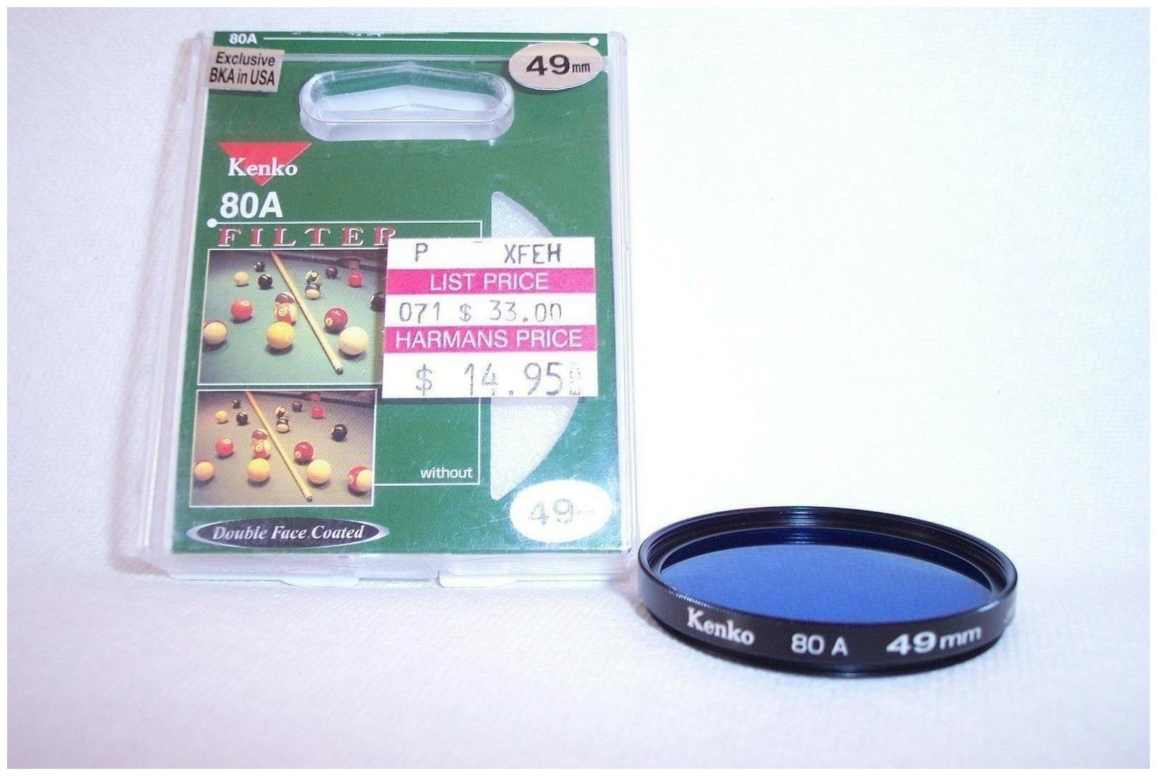 

Kenko 49 mm NEW 80A Screw In Filter with Case Made in Japan (K-209)
