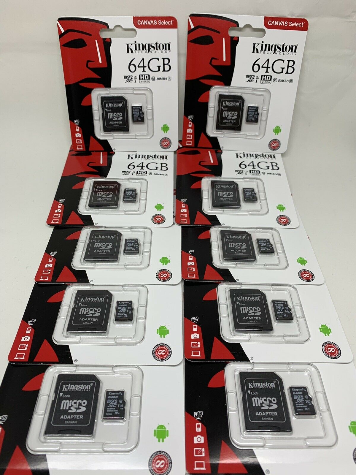 

Kingston 64GB Micro SD SDXC MicroSD TF Class 10 64 GB Memory Card 10 UNITS PACK