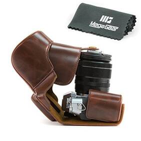 MegaGear Ever Ready Protective Leather Camera Case Bag for Fujifilm X-T1 with 18-55mm (Dark Brown)