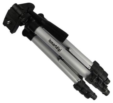 

mendly Portable Camera 4 Sections Adjustable 3110 Tripod Stand Tripod (Silver Black Supports Up to 1500 g)