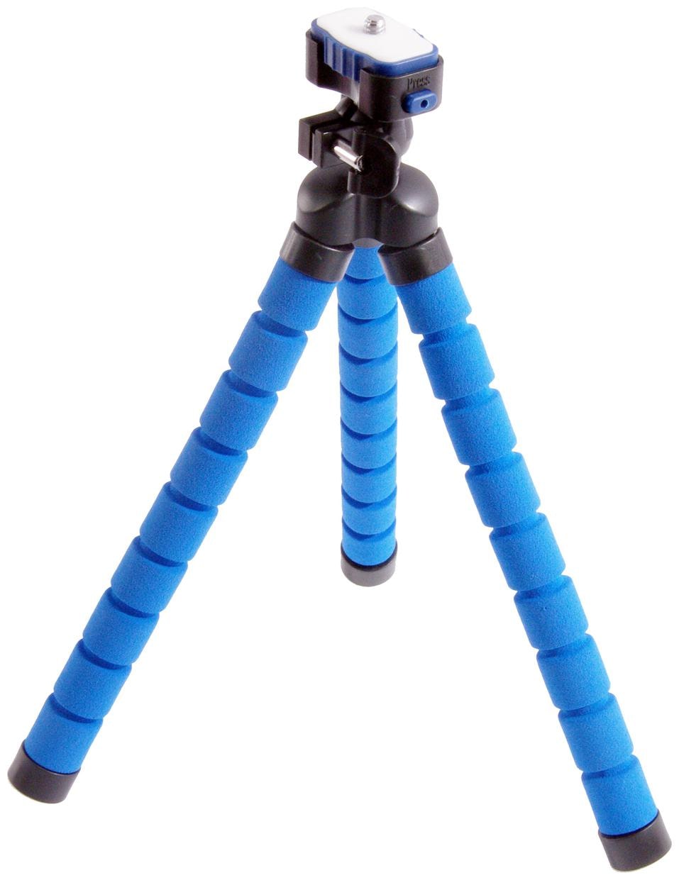 

QUXXA Flexible Non Extentable Tripod Stand for Mobile GoPro (Usage for vlogging) (Blue)