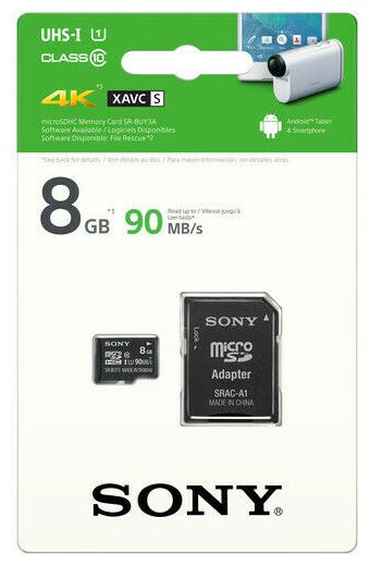 

Sony 8GB UHS-I microSD Card w SD Adapter Class 10 (Read 90MB s) SR-8UY3A TQ UL