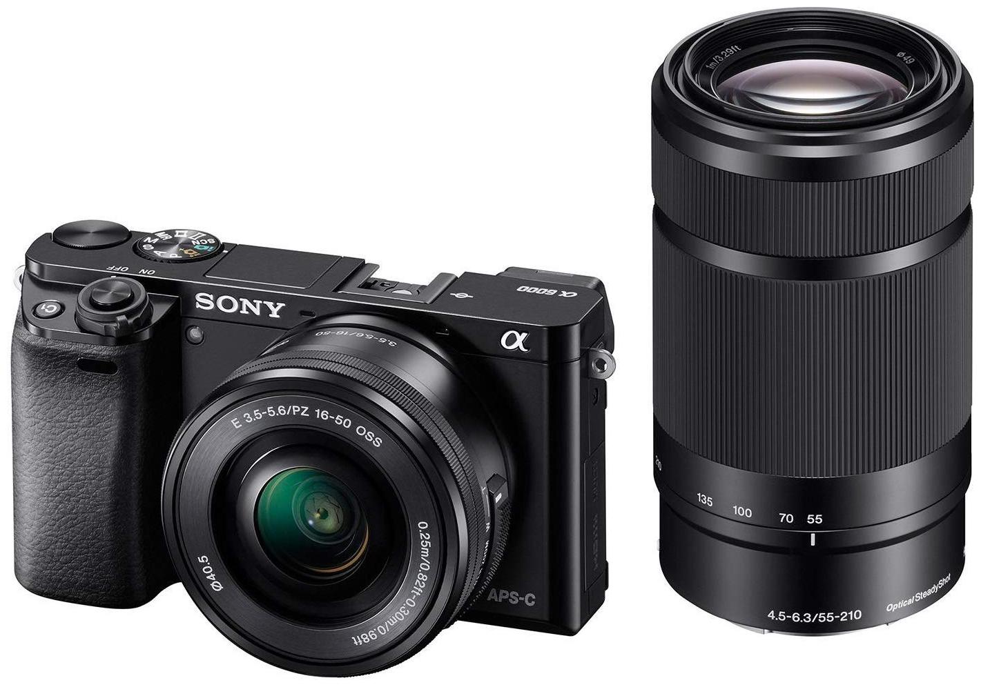 

Sony Alpha ILCE-6000Y Kit (SEL16-50mm 55-210mm) 24 3 MP DSLR Camera (Black) Carry Case 16GB SD Card