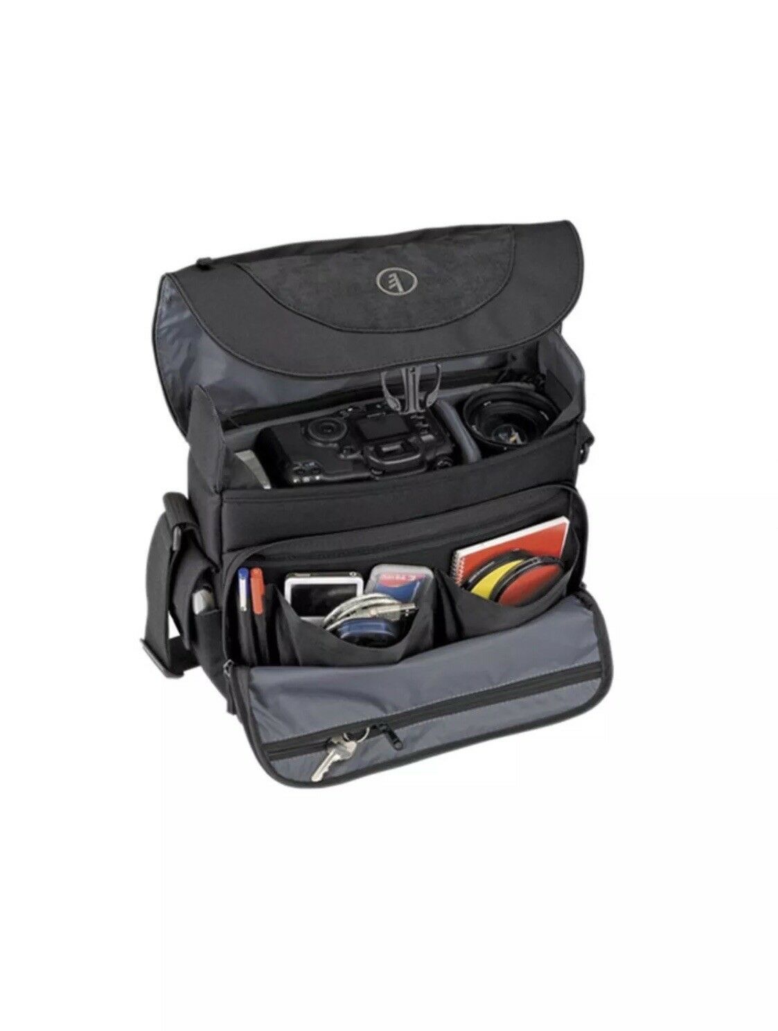 

Tamrac Camera Black Shoulder Bag Fits DSLR or SLR Lenses Flash Accessories NEW