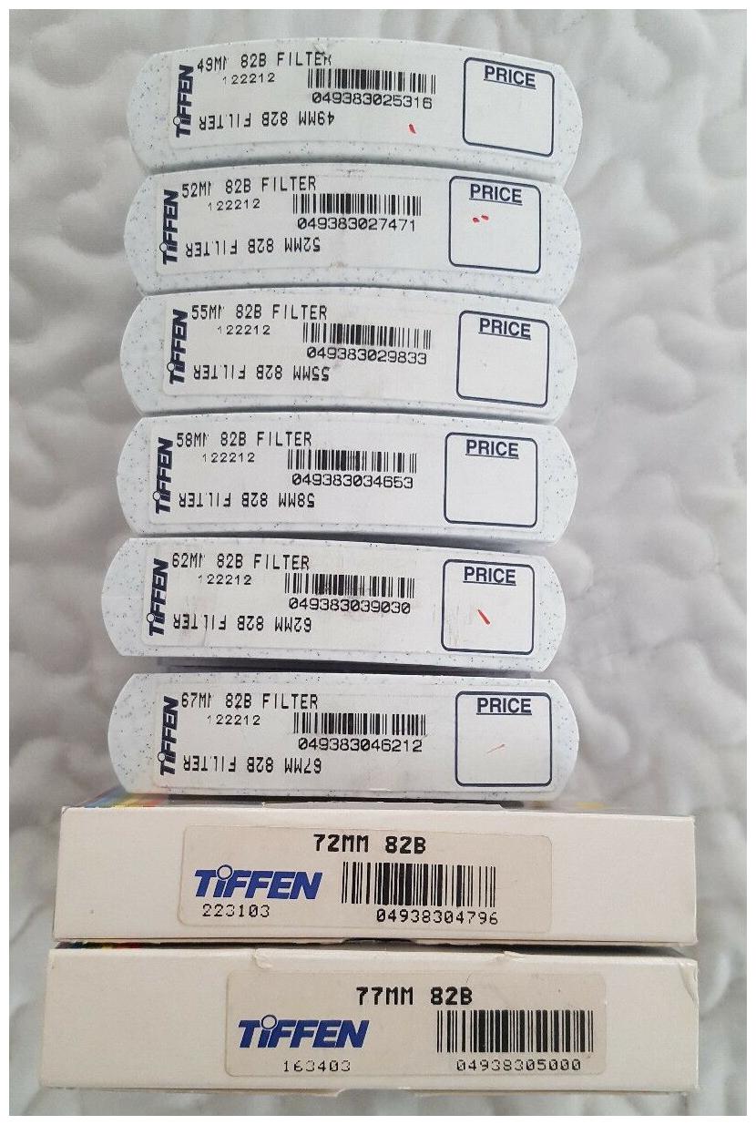 

Tiffen 82B Filters 49mm 52mm 55mm 58mm 67mm - Brand New