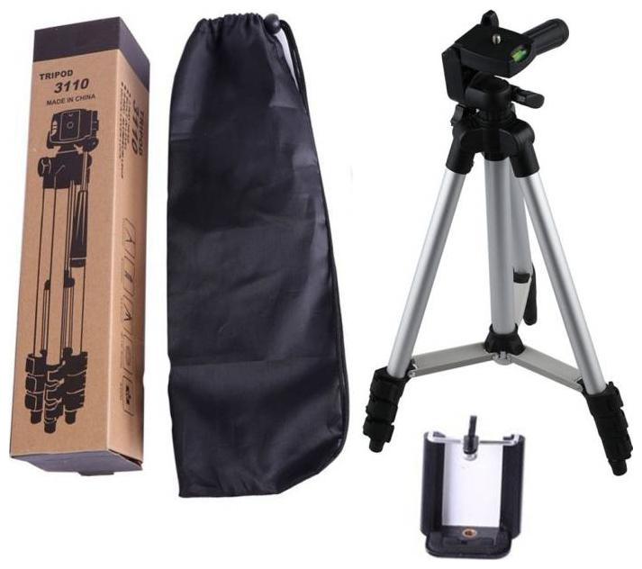 

TSV 3110 3-Dimensional Head Foldable Camera Tripod Stand with Mobile Clip Holder Bracket for Tiktok Video
