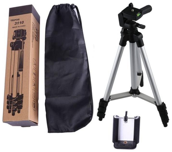 

TSV 3110 3-Dimensional Head Foldable Camera Tripod Stand with Mobile Clip Holder Bracket Design For Traveling