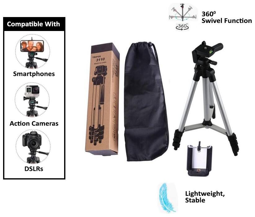 

TSV 3110 Tripod Stand for Camera Smartphone For YouTube Video Shooting